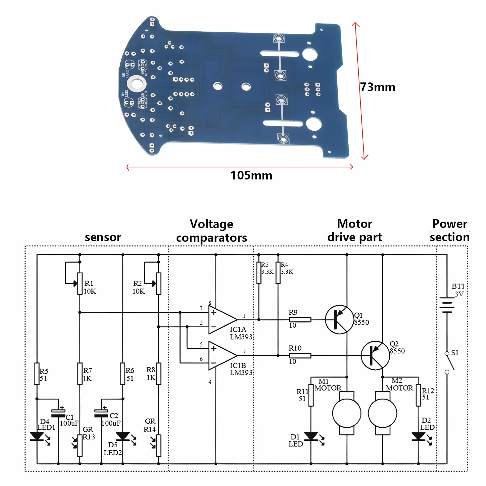 The Lord of the Tools 1 juego de proyectos de soldadura inteligente de coche D2-5 Smart Tracking Robot Car Sets Soldering Learning Electronics Set para bricolaje electrónico