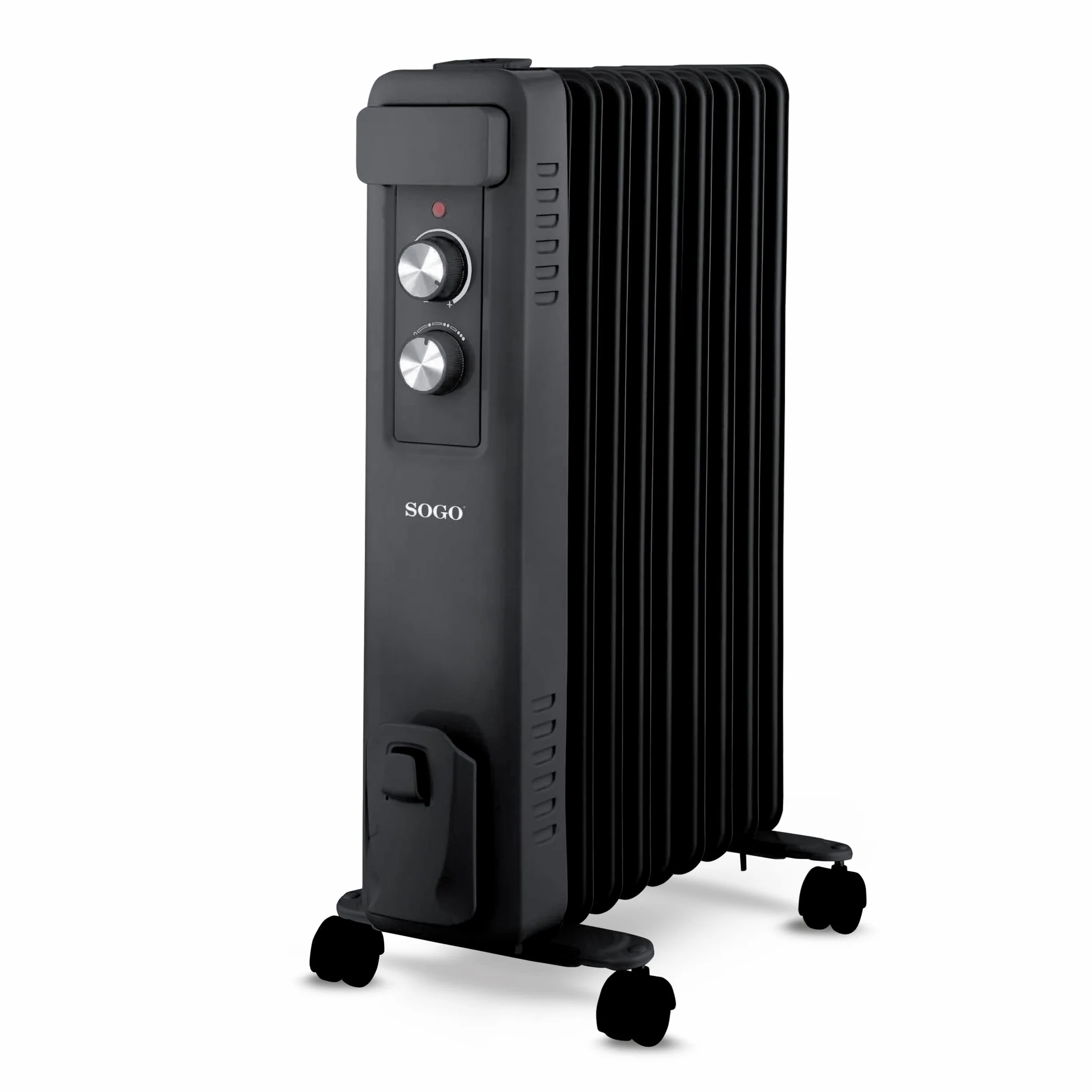 SOGO Radiador de Aceite de Bajo Consumo con 9 Elementos y 3 Niveles de Potencia 800W 1200W 2000W - Radiador Eléctrico de Bajo Consumo Ideal para Habitaciones o Estudios - Estufa Eléctrica de Aceite