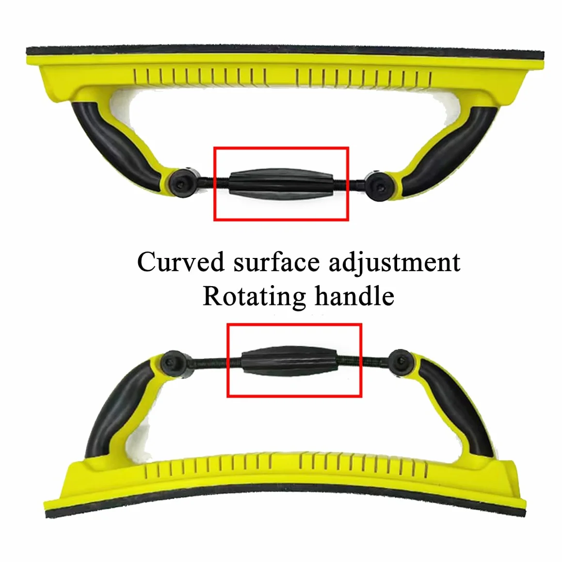 Herramienta de Lijado Manual, Ajustable y Curvado Lijadora de Mano Para, para Tiras de Lijado de 70*400mm, Agarre Cómodo, Bloque de Lijado para Lijar Masilla, Yeso, Madera (Amarillo)
