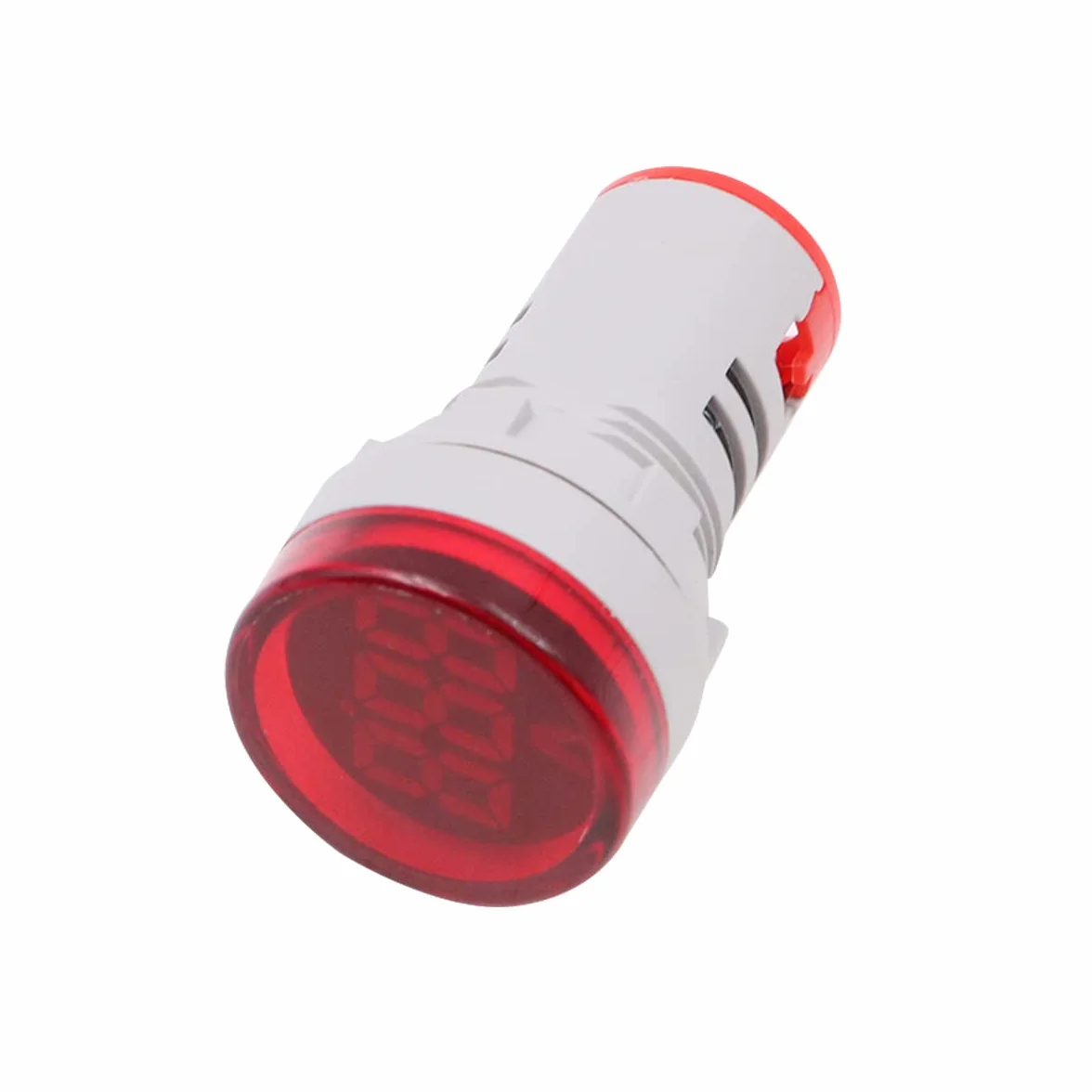 2pcs 22mm Indicador de medidor de voltaje LED rojo AC20-500V, voltímetro digital para equipos domésticos o industriales - Redondo