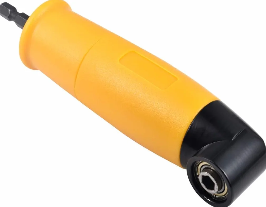 Taladro de Ángulo Recto, 90 Grados de Ángulo Recto Conductor de Extensión de Potencia Destornillador Taladro Accesorio 1/4 Pulgadas Hexagonal Socket Destornillador Titular Adaptador