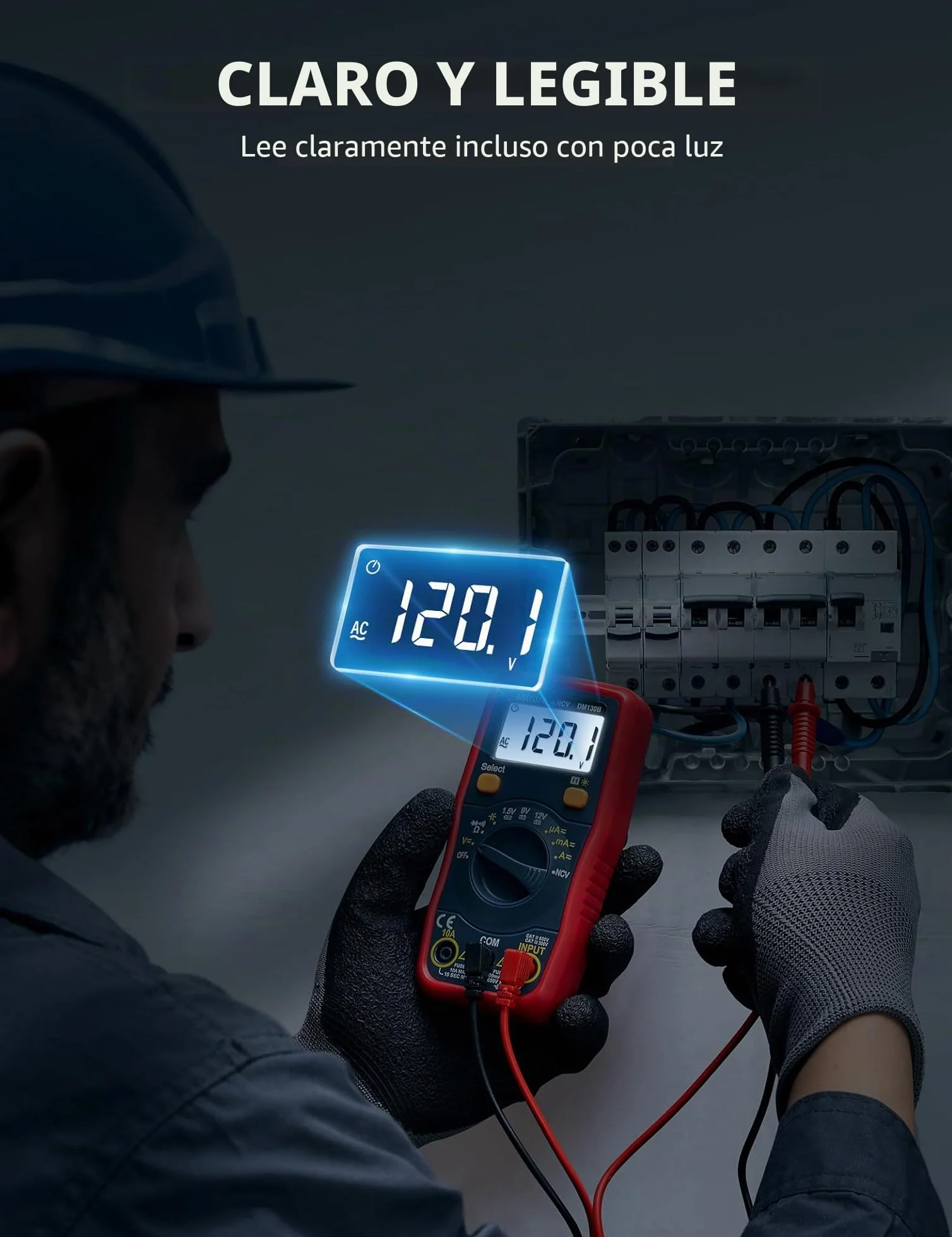 AstroAI Multímetro Digital de 4000 Cuentas, Polímetro Profesional, Voltímetro, Tester, Medidor para Corriente CA/CC, Voltaje CA/CC, Resistencia, Continuidad y Diodos de Prueba