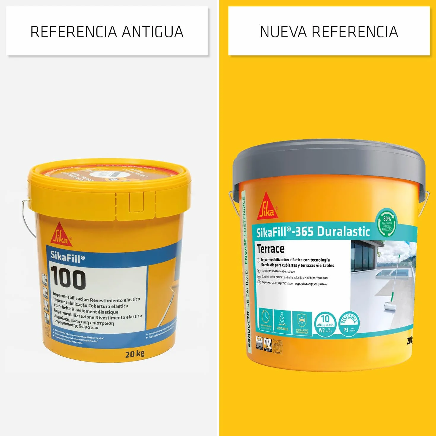SikaFill 365 Terrace Blanco Revestimiento Acrílico Impermeabilización Cubiertas Terrazas 5kg