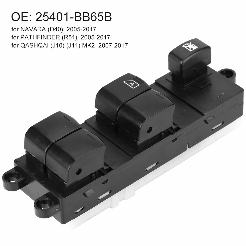 Interruptor de ventana eléctrico, interruptor de ventana principal eléctrico para PATHFINDER MK2 25401-BB65B