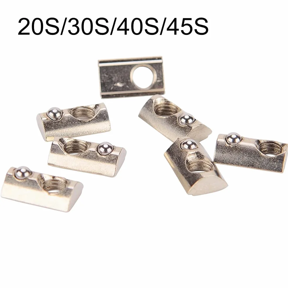 M3 M4 M5 M6 M8 Roll In Spring T Tuerca con Bola para la extrusión de Aluminio con Perfil 20/30/40/45 Perfil de Aluminio DaJiKan (Size : 45 M6 20pcs)