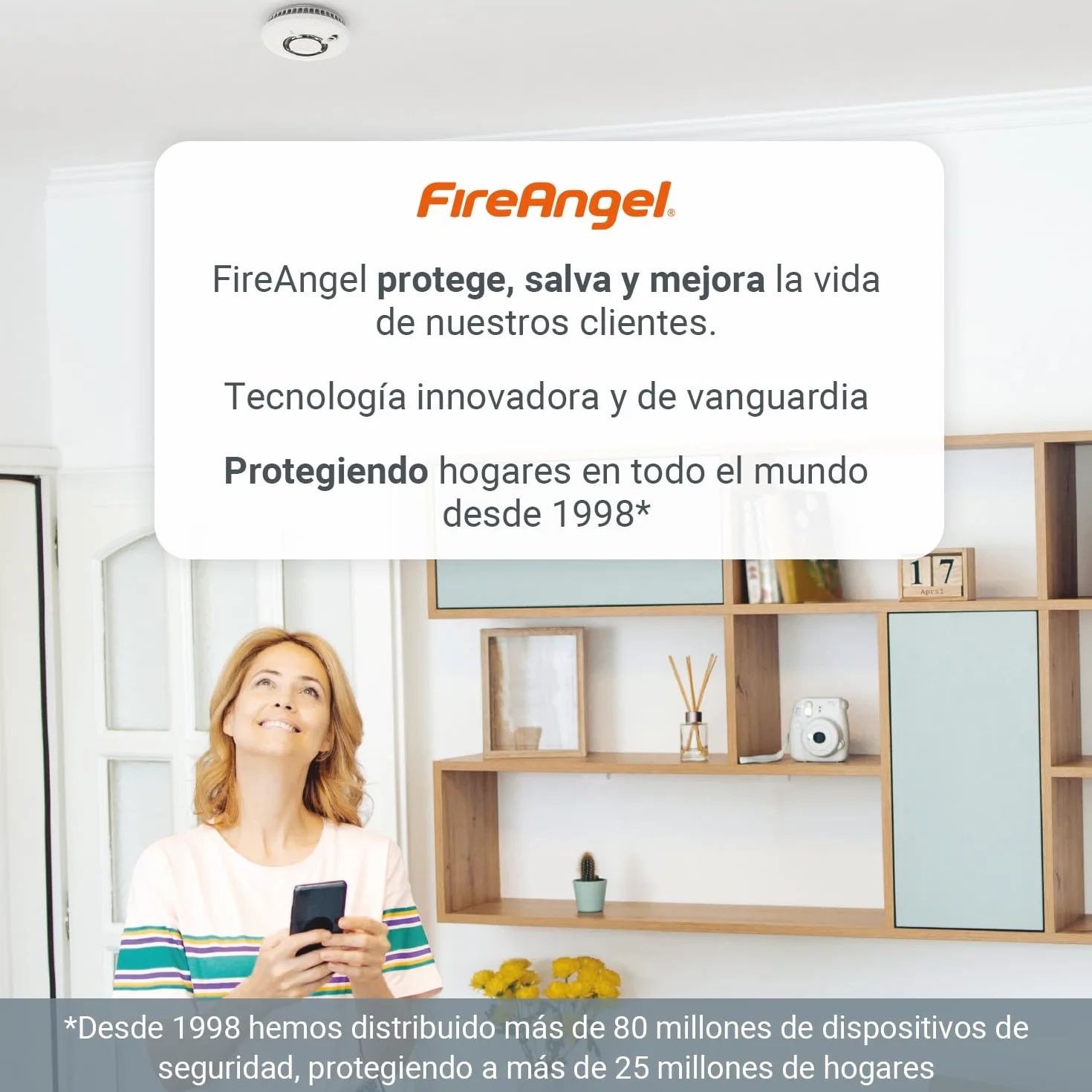 FireAngel FA6115-INT Detector de Humo Óptico con Batería 5 Años