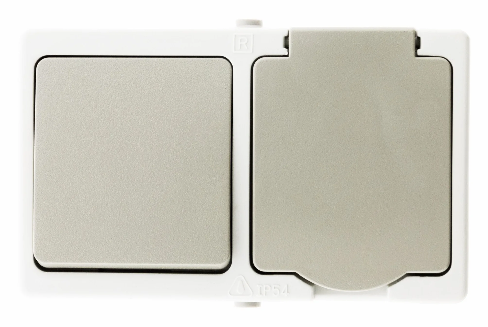 Zenitech Morizontal Mixto Toma V y V+ 2P+T 16A Gris Claro IP54 Akya