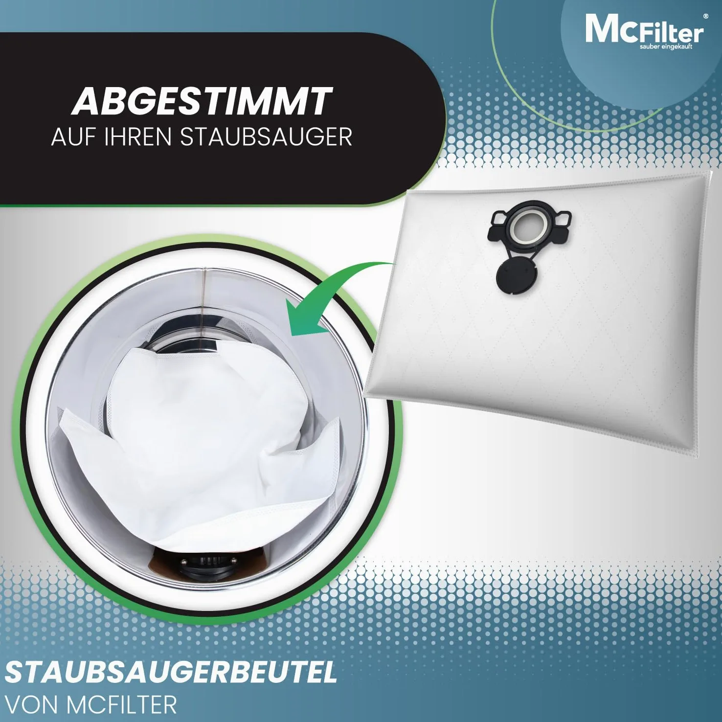 McFilter 10 bolsas de aspiradora compatibles con Nilfisk | Attix 30 | Attix 3 | IVB 3 | Compatible como 107419591 | Microfieltro de 3 capas con cierre higiénico | Cubierta de plástico