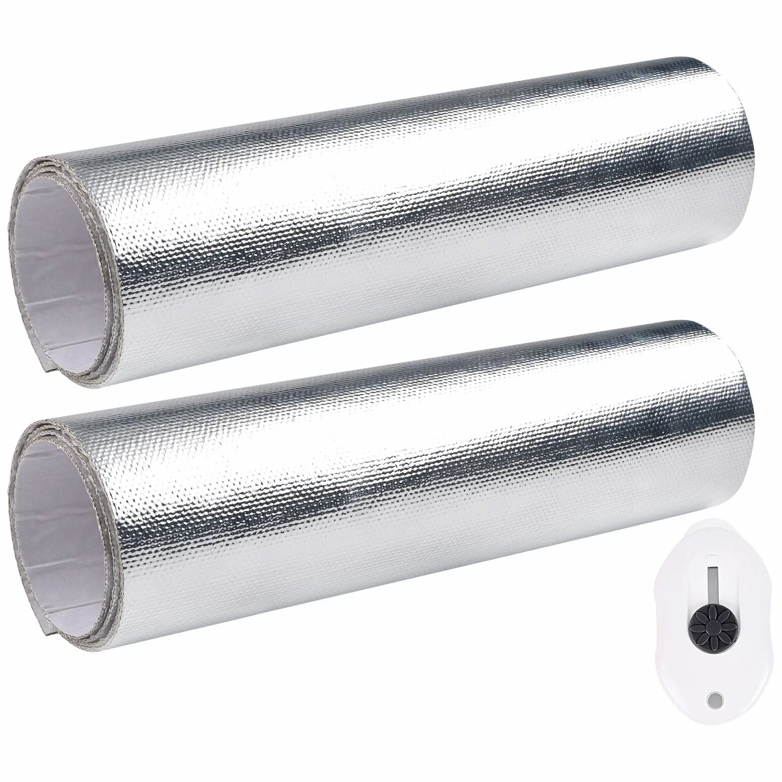 Protector Térmico Aluminizado con Adhesivo Barrera Termica Lámina de Fibra de Vidrio Aluminizada Aislamiento Térmico Aluminio Material Reflectante para Manguera Coche Moto (800℃-2 Pieces-0.5m*1m*1mm)