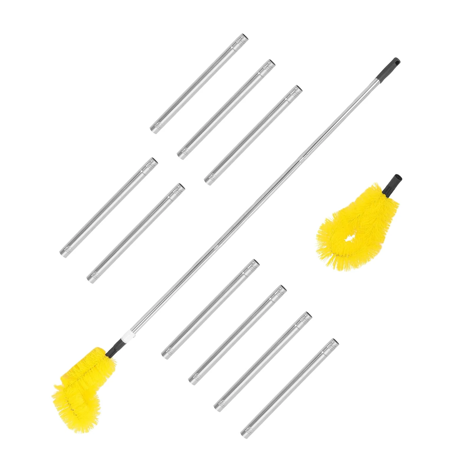 Juego de Herramientas Profesionales para Limpieza de Chimeneas y Conductos de Secadora, Cepillo Desmontable de 4 M (13 Pies) Varillas de 32 Cm, Kit para Deshollinar Estufas de Leña