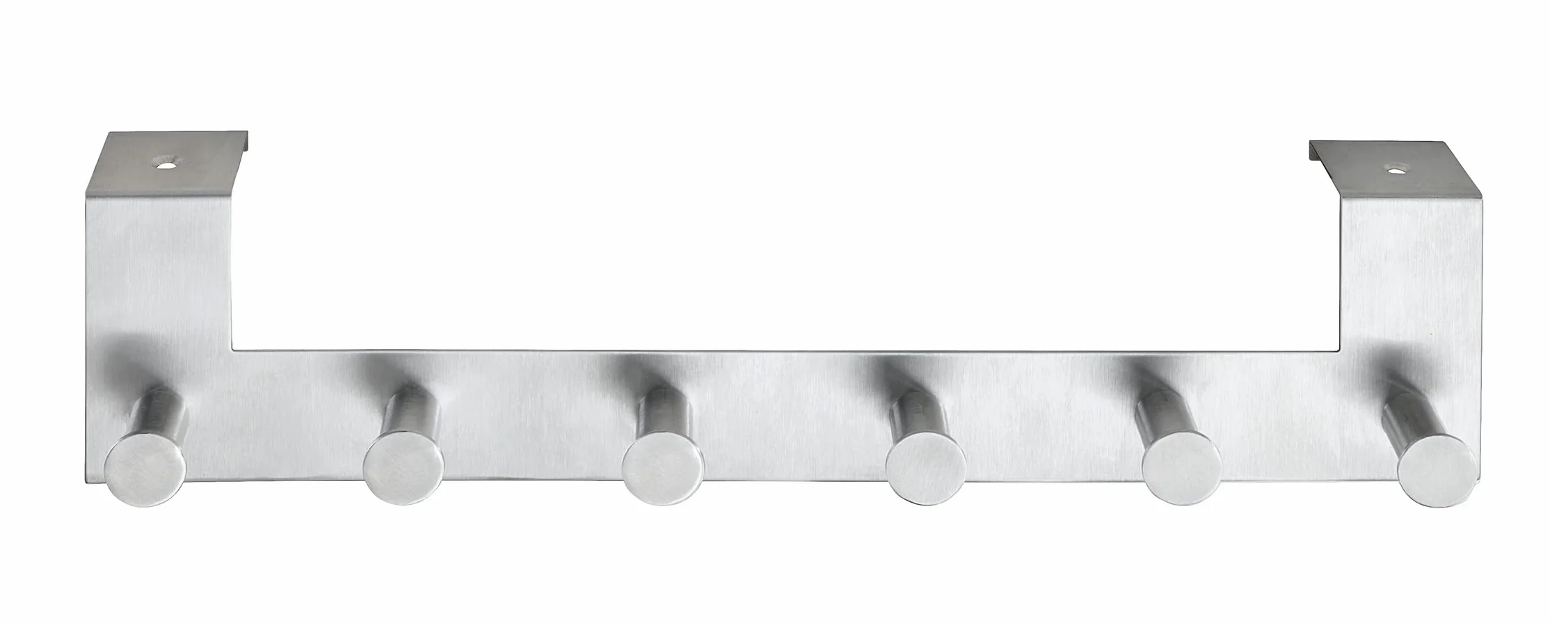 Wenko Percha para La Puerta con 6 Ganchos, Acero Inoxidable, Plata Mate, 7.5x39x11 cm
