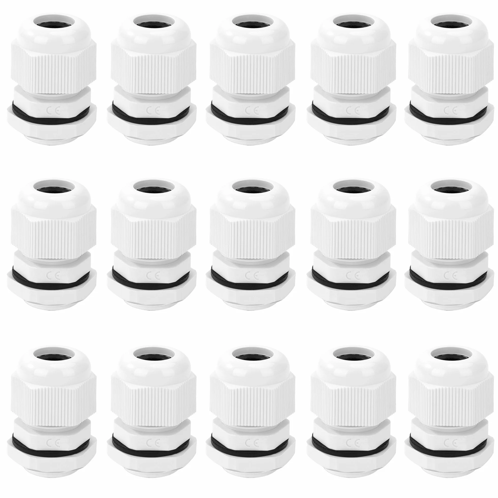 Tunejoy Prensaestopas Nailon M16 Prensaestopas de Cable IP68 Impermeable Cable Gland Conectores Ajustable para caja de derivación caja de fusibles 15 Pieza