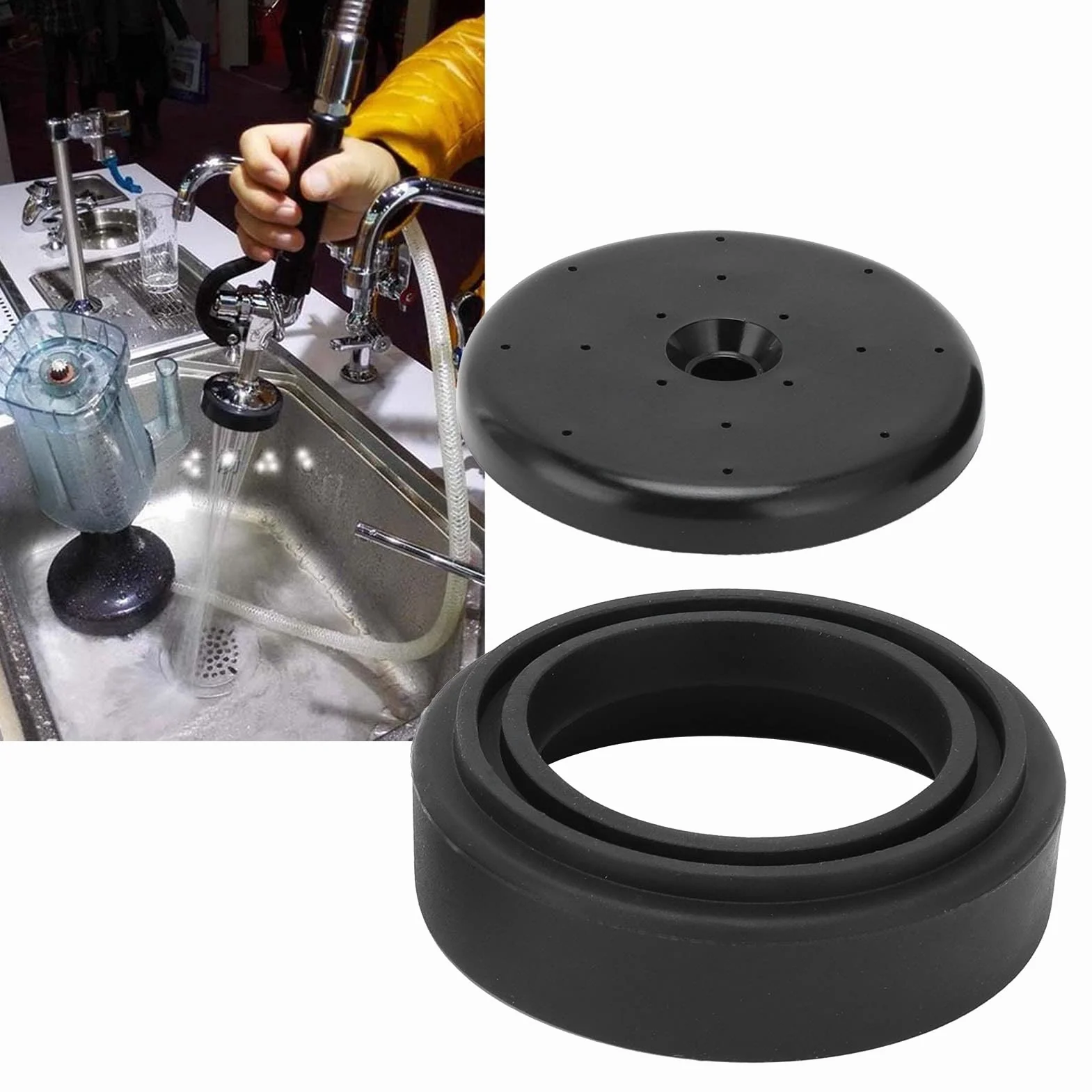 Alvinlite Kit de reparación de válvula de rociado de preenjuague para Todos los rociadores de fregaderos comerciales Parachoques de Cara y Piezas de reparación de Tornillos(Negro)