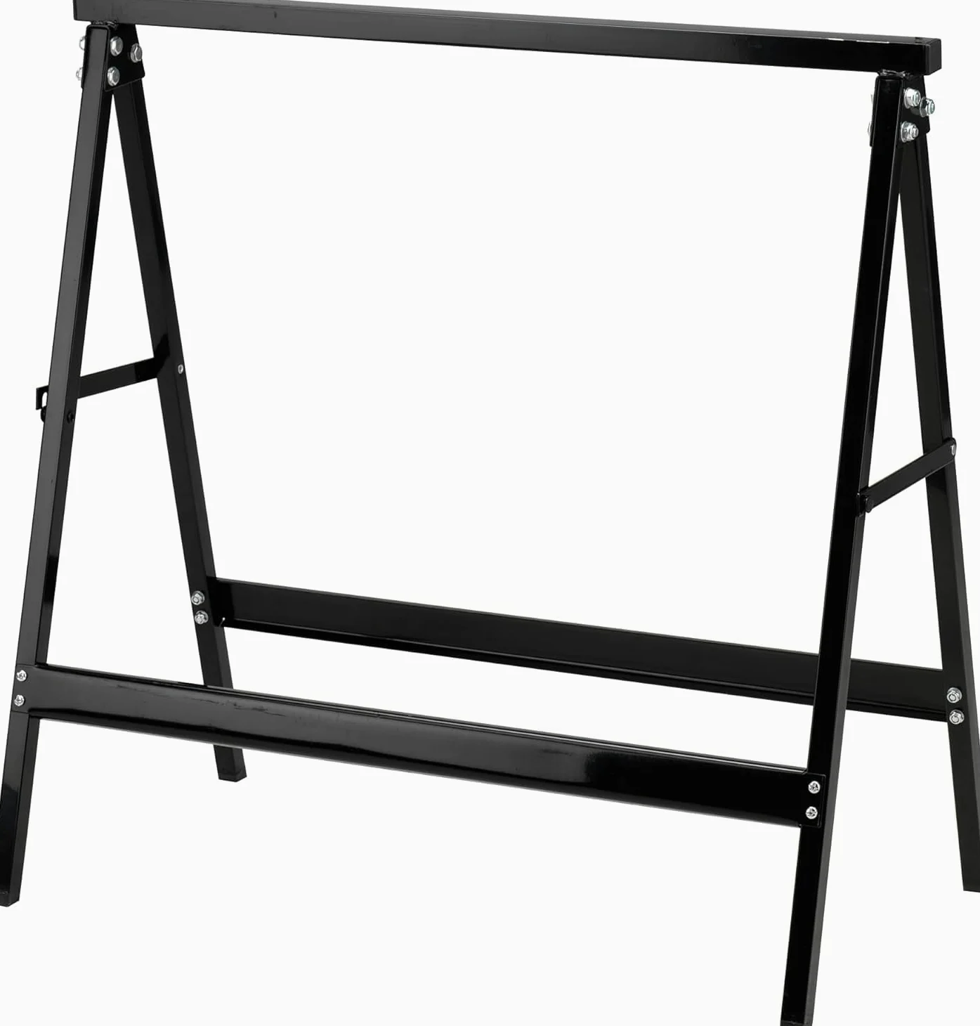 Caballete de trabajo de acero – Caballete para trabajos de exterior e interior – Soporte de trabajo para cargas pesadas – 76 x 37 x 78 cm, negro