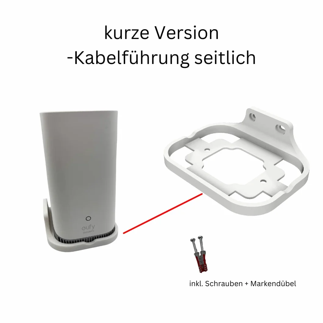 3DHerb Soporte de pared para eufy HomeBase 3 (S380) Eufycam Security – Incluye tornillos y tacos – Versión sólida (versión corta)