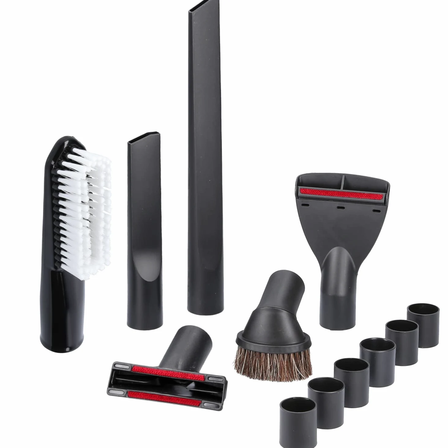 McFilter | Juego de boquillas 12 piezas compatible con MAKITA VC2010L VC2012L VC2512L VC3011L VC3012L VC3511L | boquilla para hendiduras, cepillo para muebles, cepillo de aspiración, adaptador