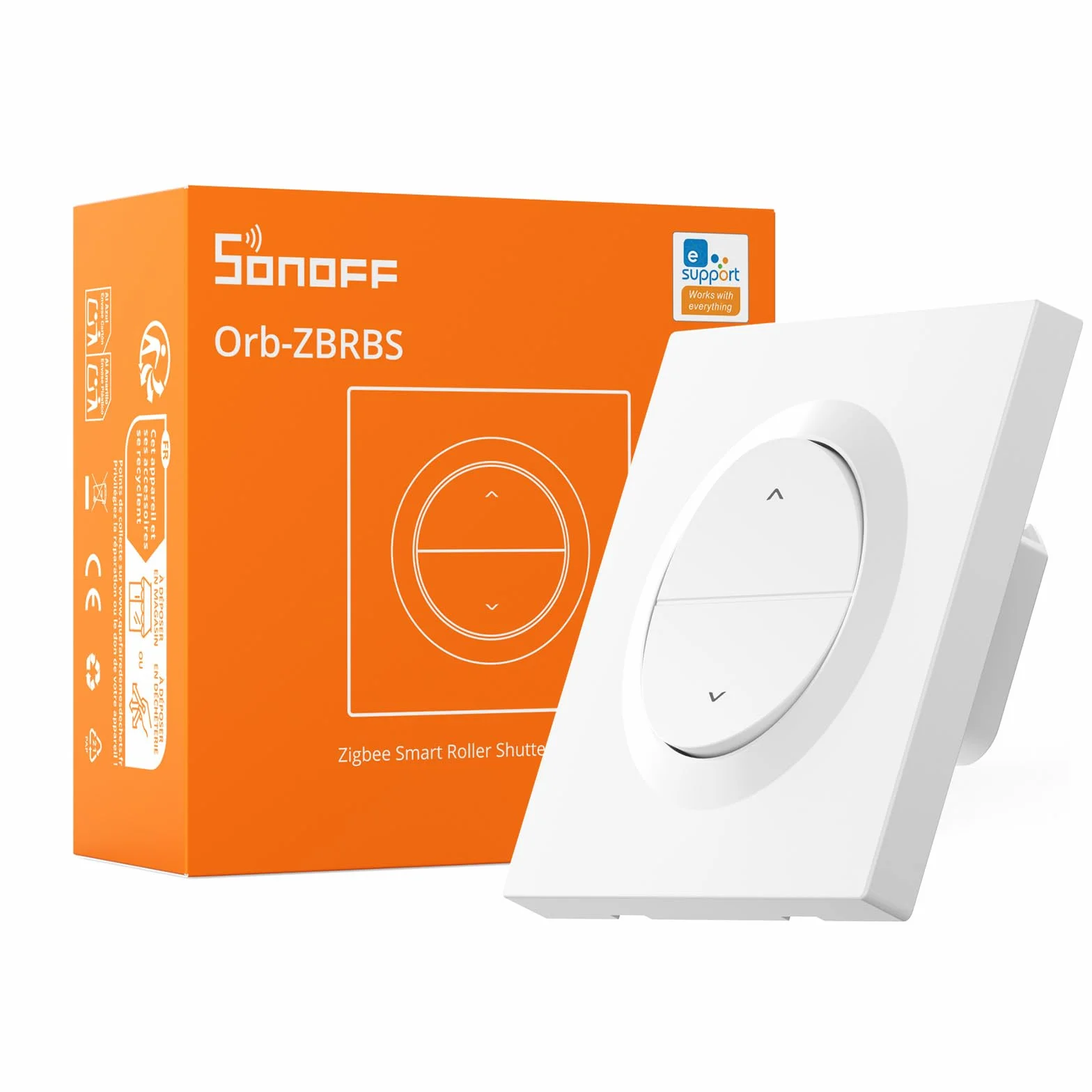 SONOFF Fusion, Interruptor de Persianas Inteligente Zigbee, Orb-ZBRBS(MINI-ZBRBS-E), Control Porcentual, Temporizador y Voz, Repetidor Zigbee, Compatible con Home Assistant, Requiere Cable Neutro