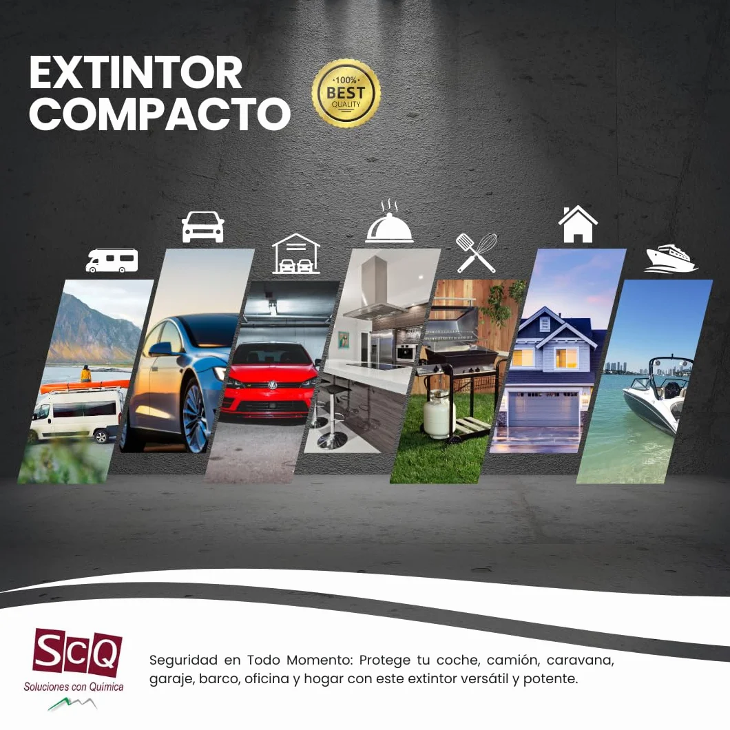 Extintor de Incendios compacto I extintor para casa extintor coche cocina extintor camping caravana I extintor camper, barco, extintor hogar Spray extintor protección contra incendios. SIN CADUCIDAD