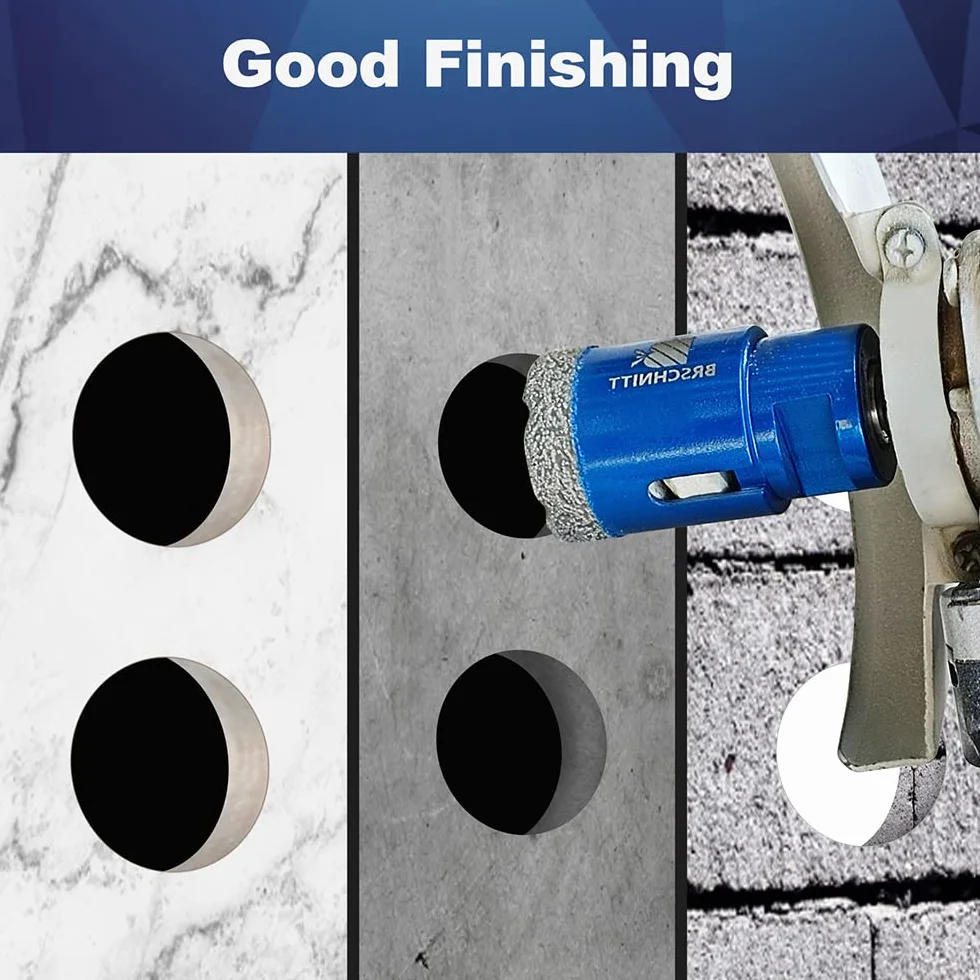 Broca de Diamante 110MM - BRSCHNITT Vacío Soldadura para Perforación en Seco Porcelana Azulejo Granito Mármol M14