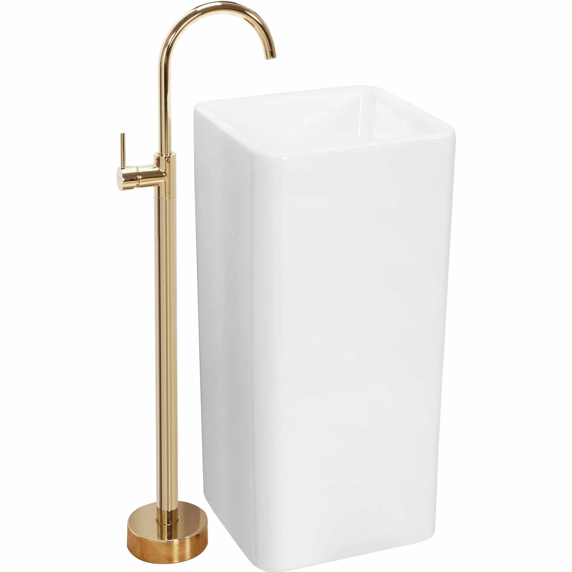 Rea HOLLY Lavabo Independiente Lavabo de baño 40 x 40,5 x 85 cm Cerámica (Blanco)