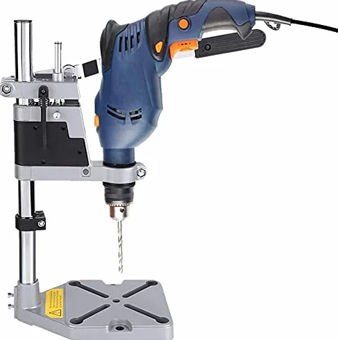 Soporte Vertical para Taladro de Banco, Base Ajustable Universal para Taladros Manuales y Eléctricos, Soporte Estable con Columna Metálica, para Bricolaje y Profesionales