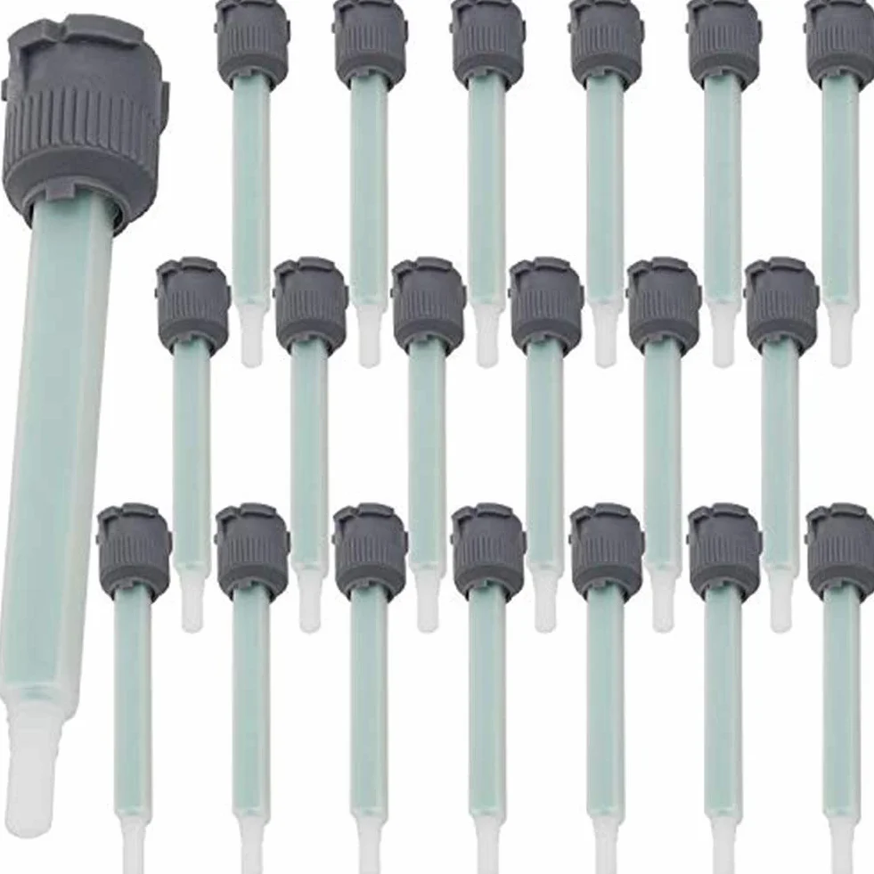 Punta de boquilla de mezcla epoxi, mezclador de resina, boquillas de pistola adhesiva para mezclar, aplicador de pistola para cartucho de pegamento AB de 50 ml, (relación de aplicador de 1:1)