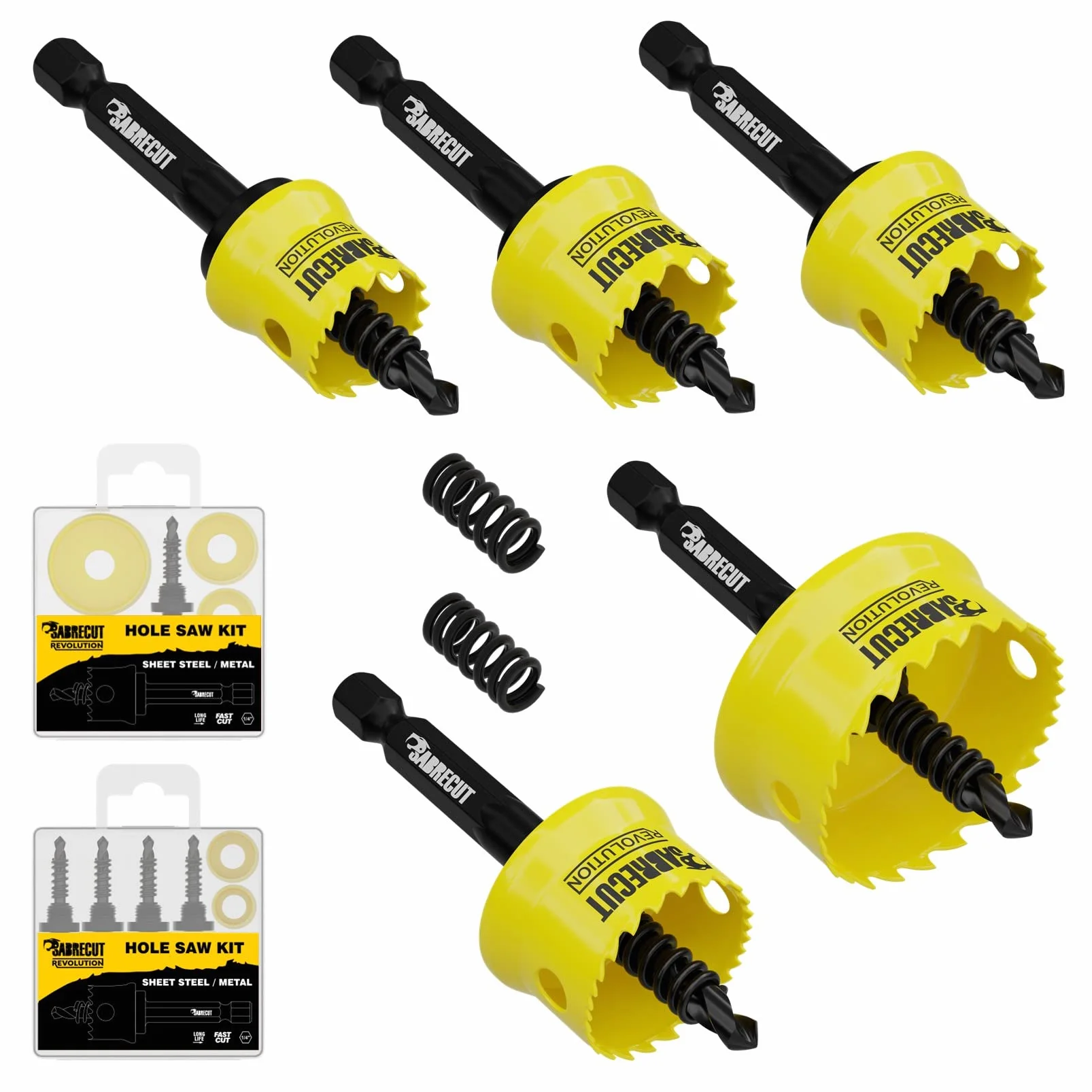 SabreCut 6pcs HSMK5A 16mm 20mm 22mm 25mm 32mm HSS M42 Cobalto Kit corona | M42 cobalt corte edges y progressive teeth proporcionan rápido, suave y duradero hole corte en sheet steel, madera y plástico