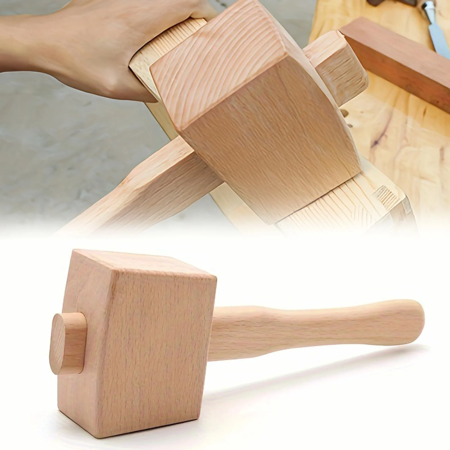 Martillo de Madera, Mazo de Madera, Herramienta de Carpintería, Martillo de Carpintería, Martillo de Mazo, para Carpintería, Aficionados Al Bricolaje, para Colocar y Ensamblar Muebles de Madera