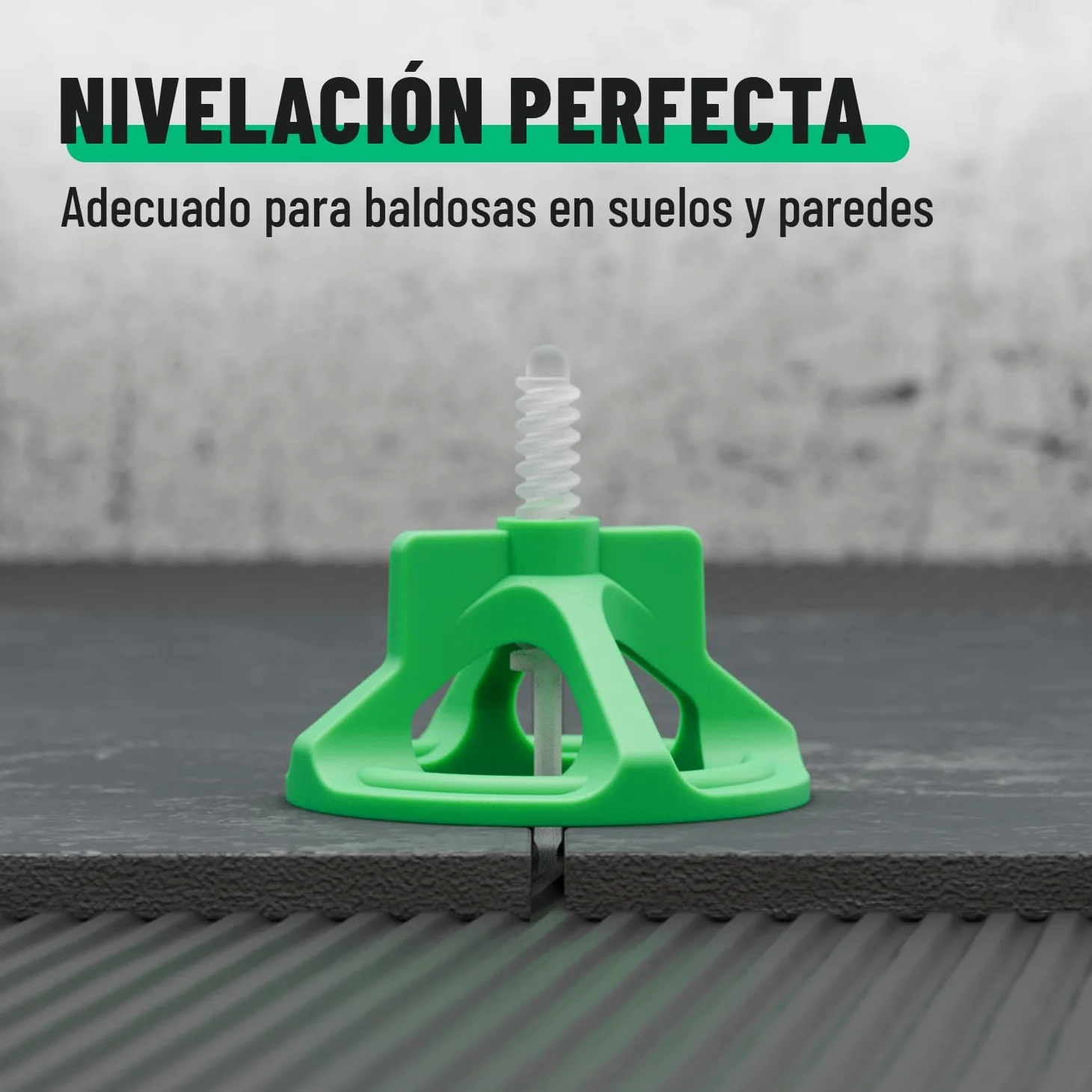 greate Sistema de Nivelación para Azulejos 250 Piezas 2mm | Set de cuñas para alicatado con 100 Lengüetas, 100 Tapas Rosca y 50 Crucetas - niveladoras suelo, niveladores azulejos