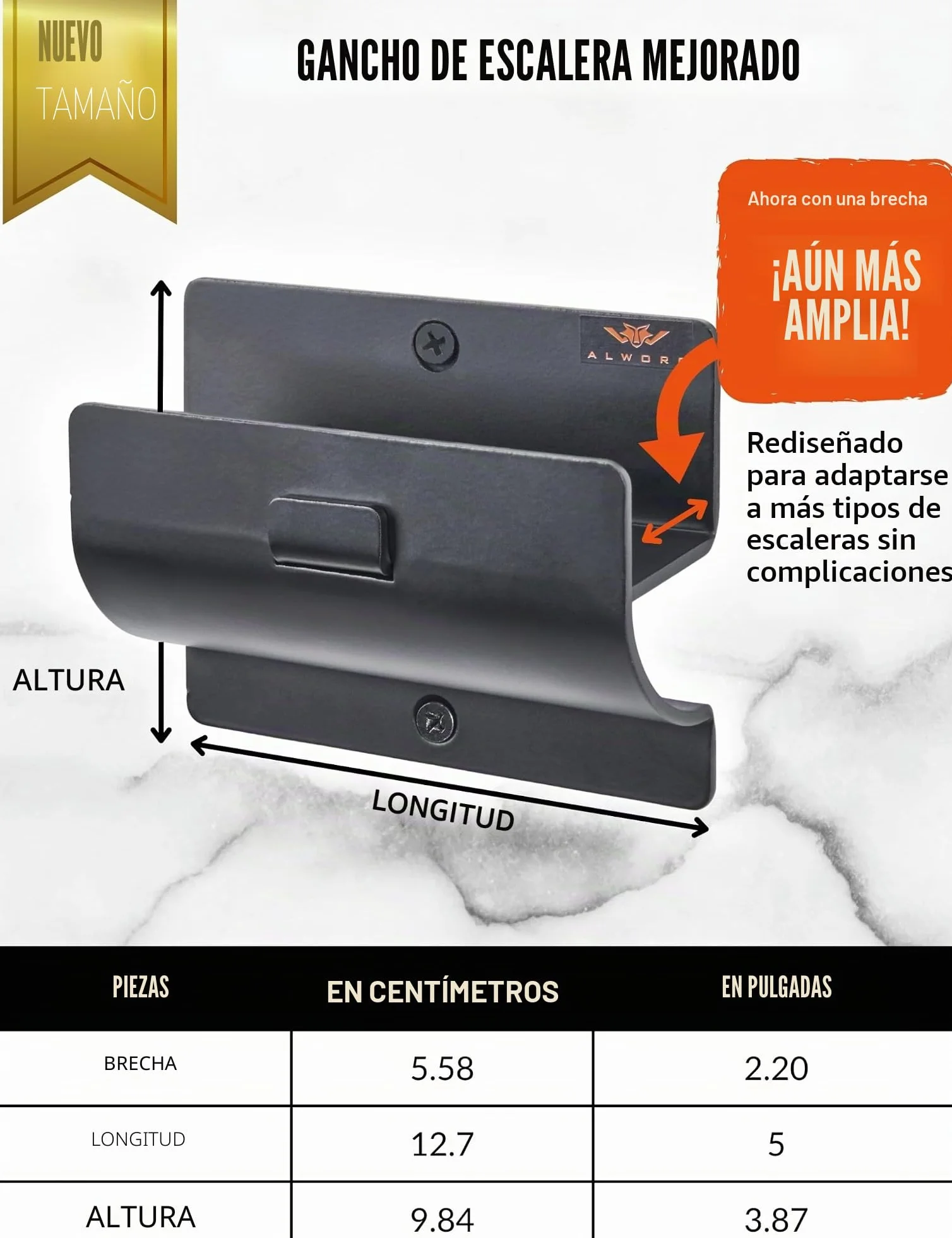 Gancho Pared para Escalera Soporte Multiuso Garaje Organizador Herramientas