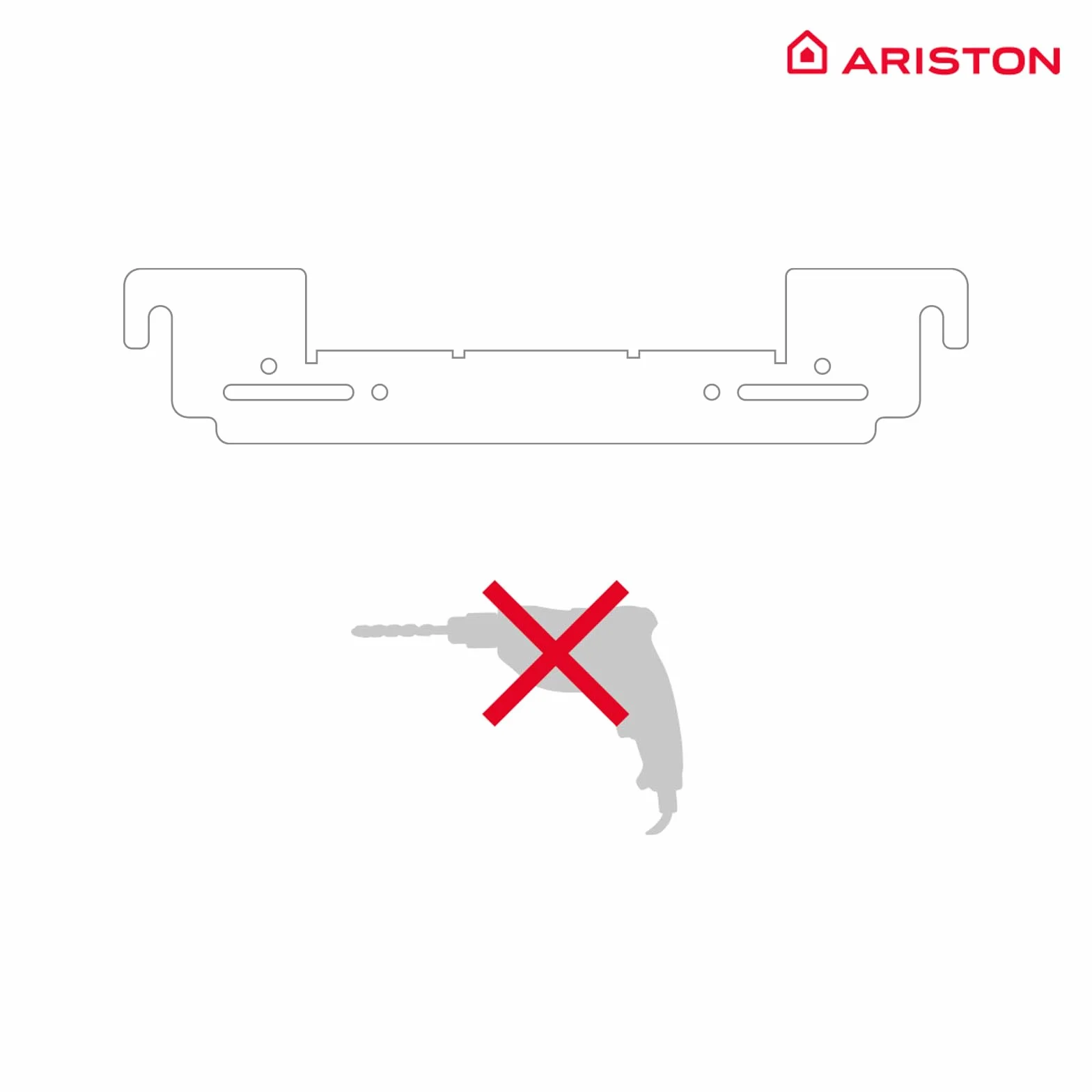 Ariston Soporte Universal Termo Electrico Instafix Accesorio Montaje Calentador Agua Electrico 48x0.3x7cm