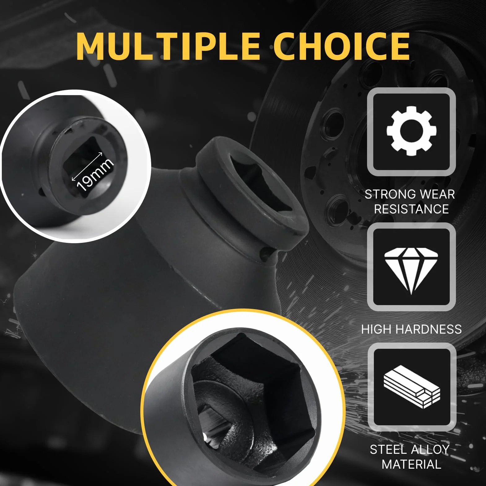 llave vaso 52mm 3/4" 6 caras, llave vaso 52 mm 3/4, acero de cromo y molibdeno, CR - MO (52mm)