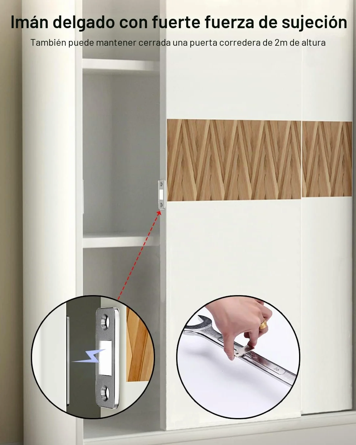 Iman Puertas Armario Jiayi 2 Pcs Cierre Magnetico Ultra-fino Pestillo Puerta Corredera Armario, Iman Adhesivo de Cocina Mueble Cierre Cajones Alacena Clausura