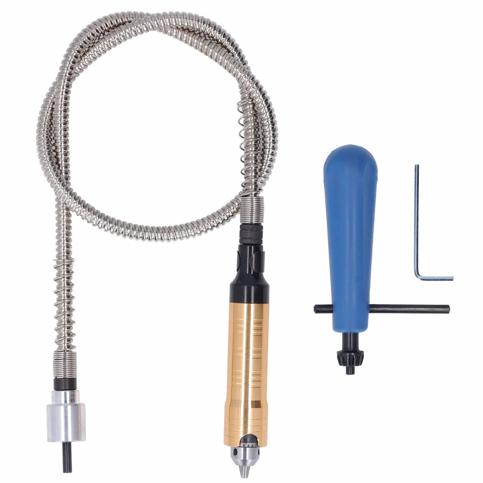 Flex Alliel Extension Chuck - Adaptador Chuck de 6,5 mm para instrumentos de rotación, eje flexible de 10.000 rpm con mango, para pulido, grabado, perforación,
