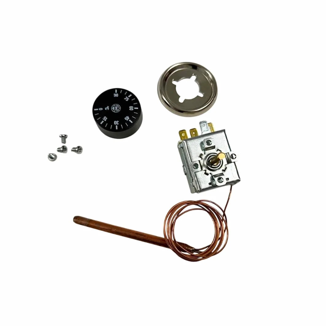Kit Termostato Imit TR2 0-90ºC | Incluye Mando regulador y embellecedor Compatible Imit | Controlador de Temperatura | Regulador térmico analógico | Recambio Universal para calefacción