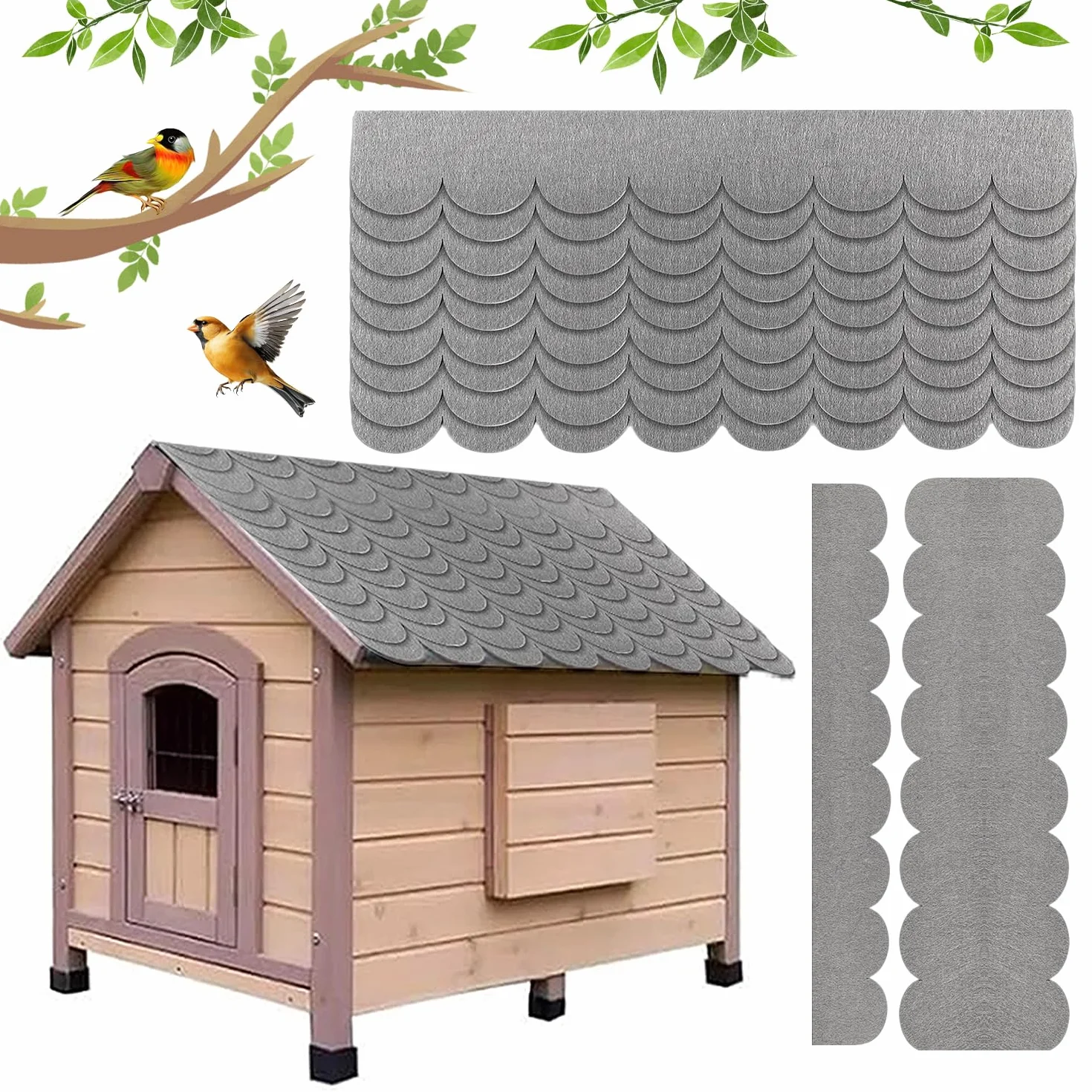 Autoadhesivas Tejas De Techo, 32 Piezas Tejas De Fieltro Impermeables, Aut0adhesivas Para Casas De Pájaros, Tejas para Techos Aut0adhesivas, Mini Fieltro para techos, Casas De Pájaros, conejeras