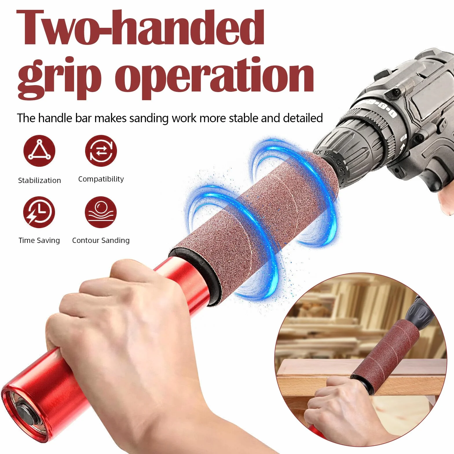 Juego De Tambor De Lijado De Goma, 14PCS Mandril De Lijado De 1,5 Adaptador De Lijadora De Husillo Manguitos De Lijado Rodillos De Lijado Accesorios Juego De Tambor De Lijado De Mano Para Taladros
