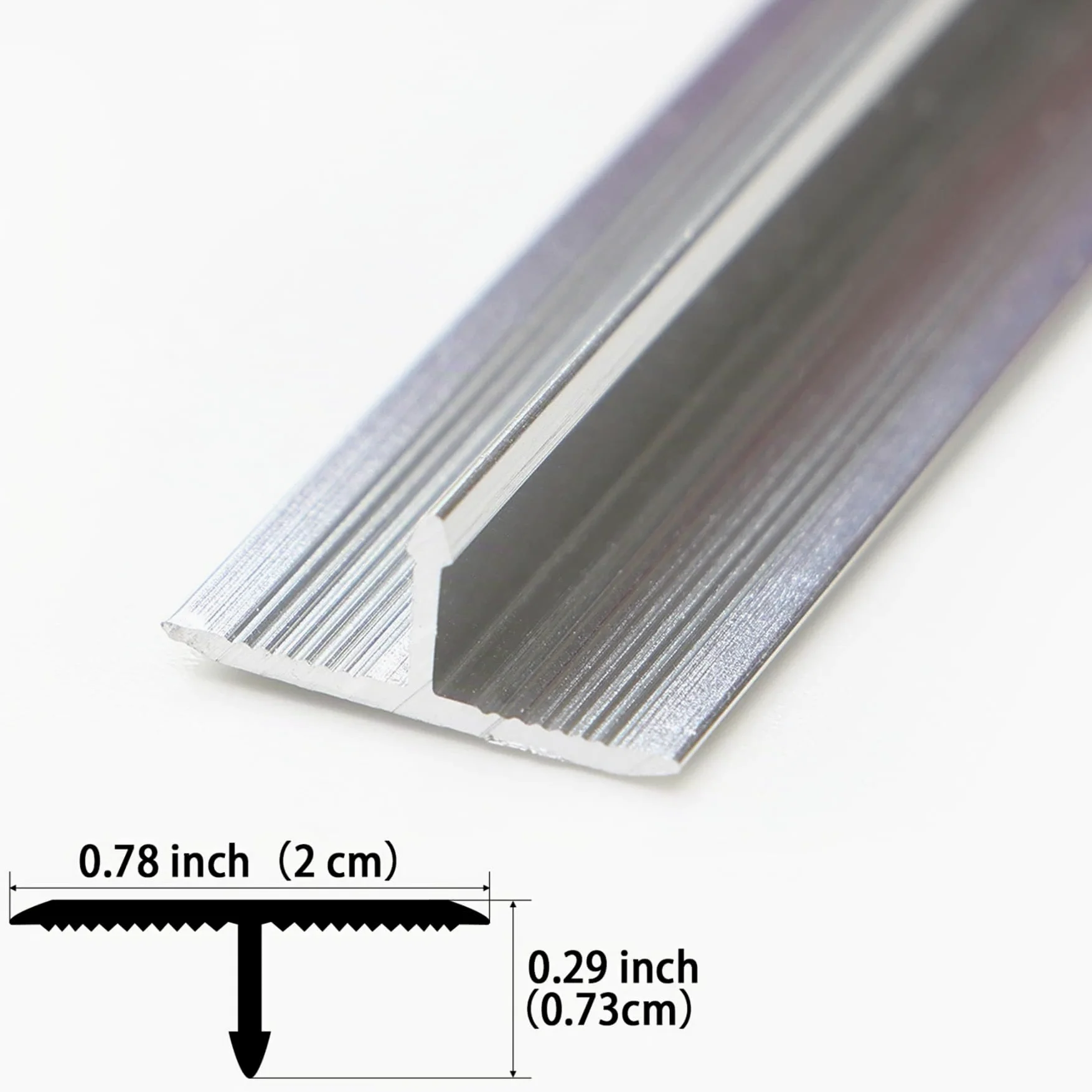 Trimold 3Pcs Moldura en T de Aluminio y Tiras de Transición para Suelo, Tira Divisora para Umbral de Puerta y Huecos de Suelo de Tarimas y Baldosas (0,9 m x 2 cm, Plateado Mate)
