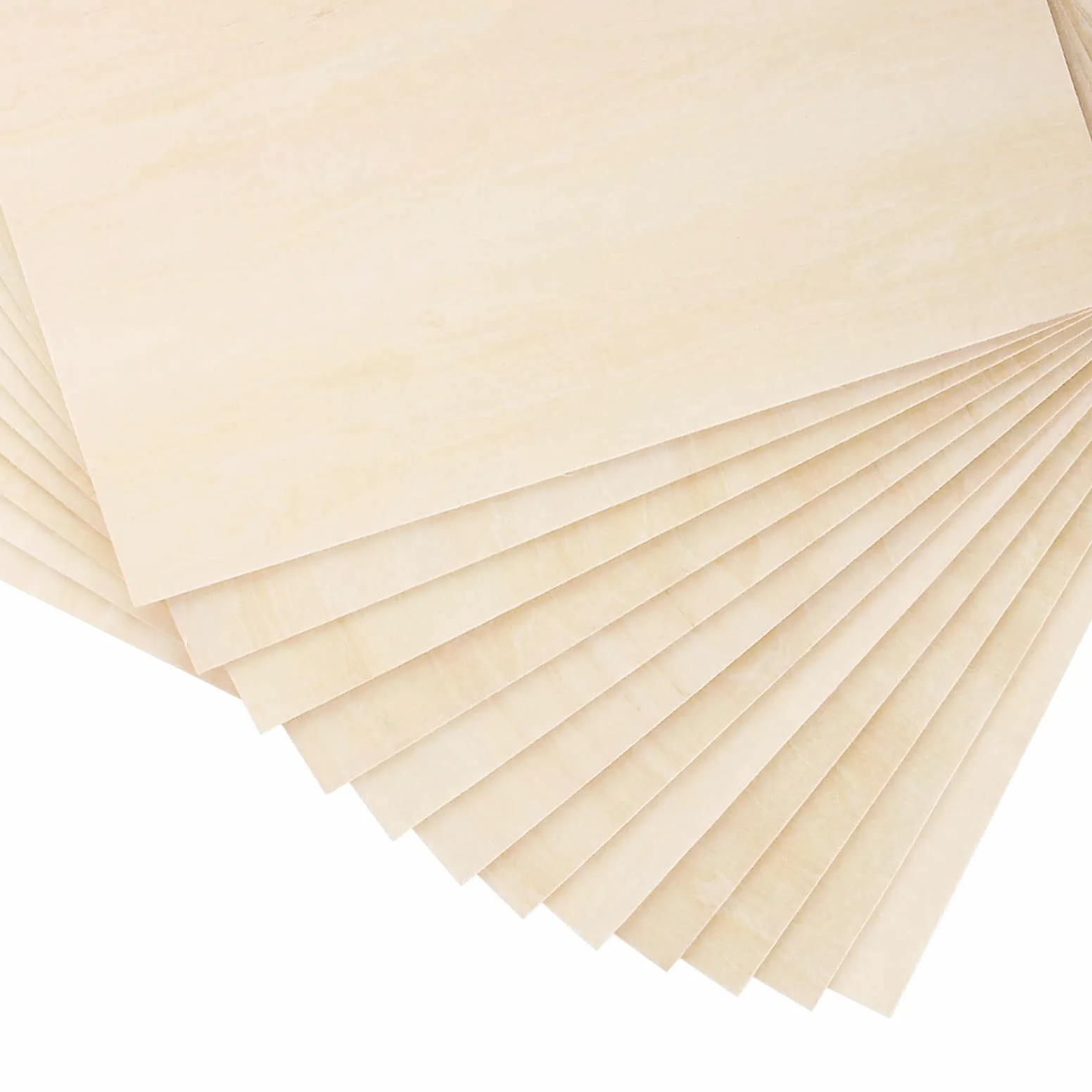 SENENQU 12 Piezas Tablero Madera de Balsa 400 x 300 x 2 mm, Contrachapado de Tilo para Manualidades Grandes, Corte Láser, Pirograbado, Modelismo y Pintura DIY, Superficie Lisa Color Madera