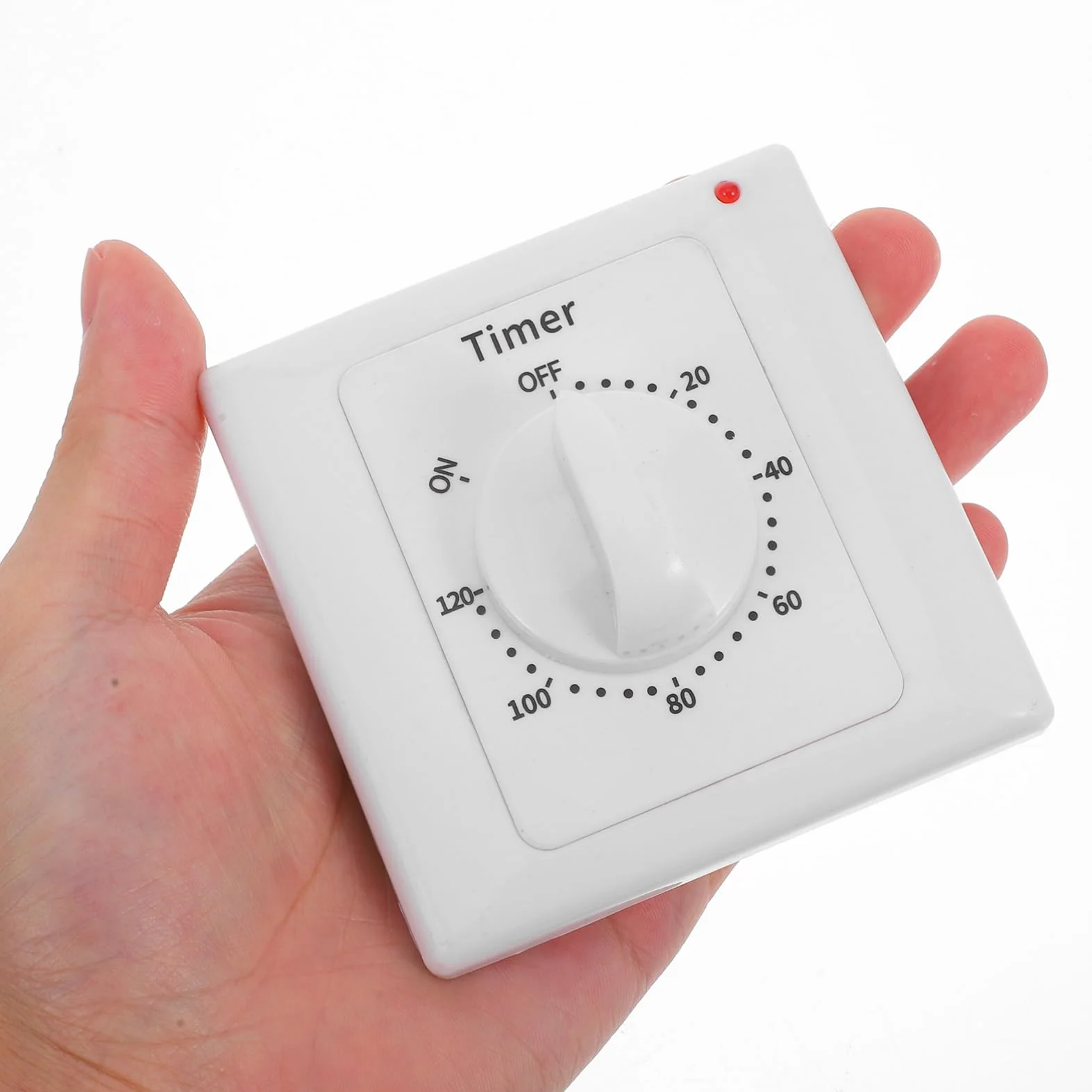 Tofficu Temporizador De Cuenta Regresiva De 120 Minutos (2 Unidades) - Temporizador De Pared con Botón Pulsador Manual con Indicador Led Modo Encendido/Apagado/Bypass para Luces