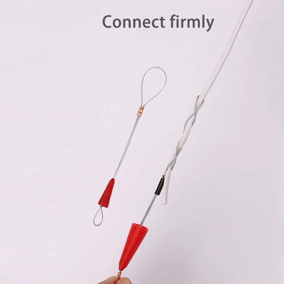 25m Guía pasacables, Kit de Enhebrado de Cables, Cinta de Pescado, Color Rojo y Negro, Tamaño 6 mm x 25 m