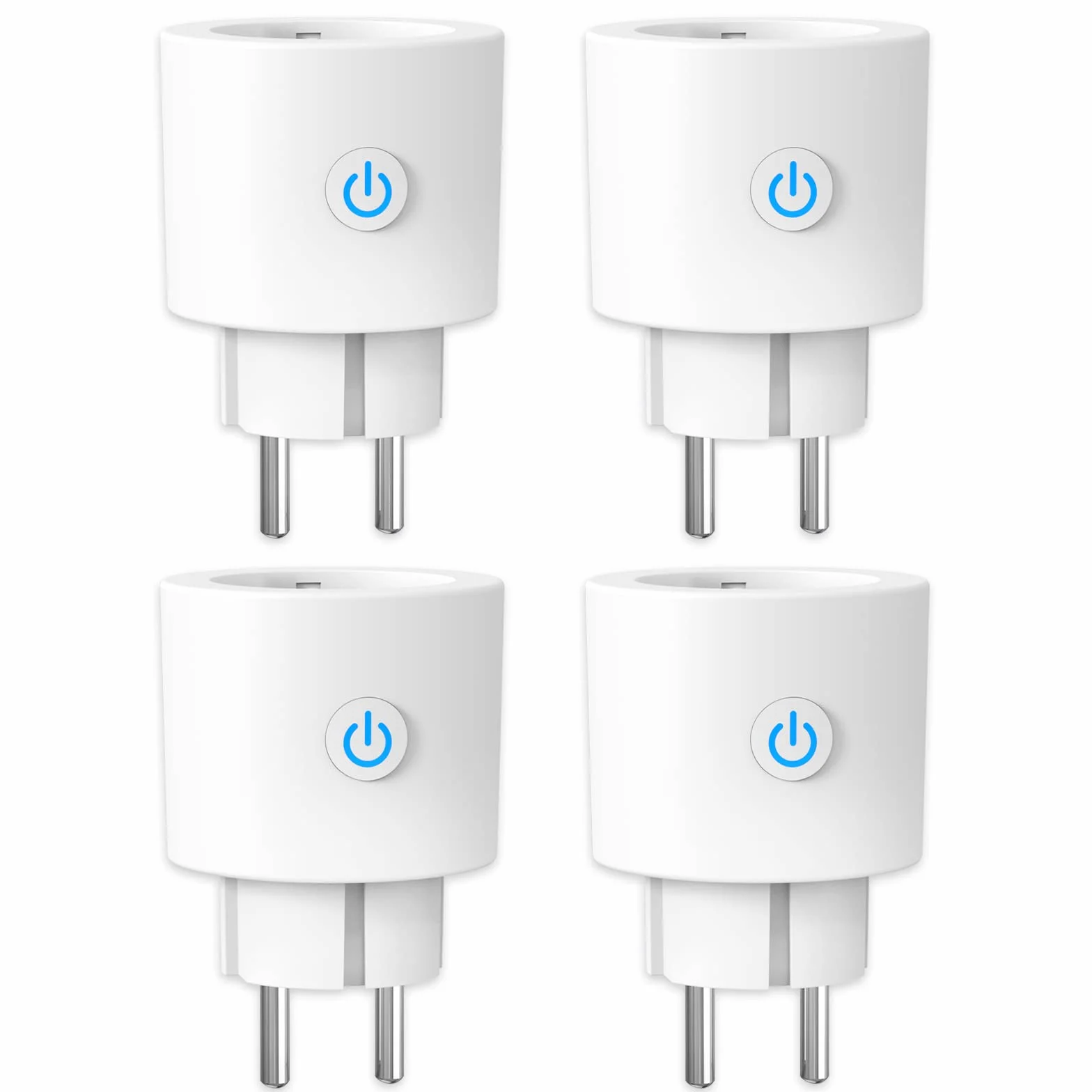 ANTELA Enchufe Inteligente WiFi 16A 3680W con Monitor de Energía, Compatible con Alexa y Google Home, Horarios y Temporizadores, No Necesita HUB,4pc