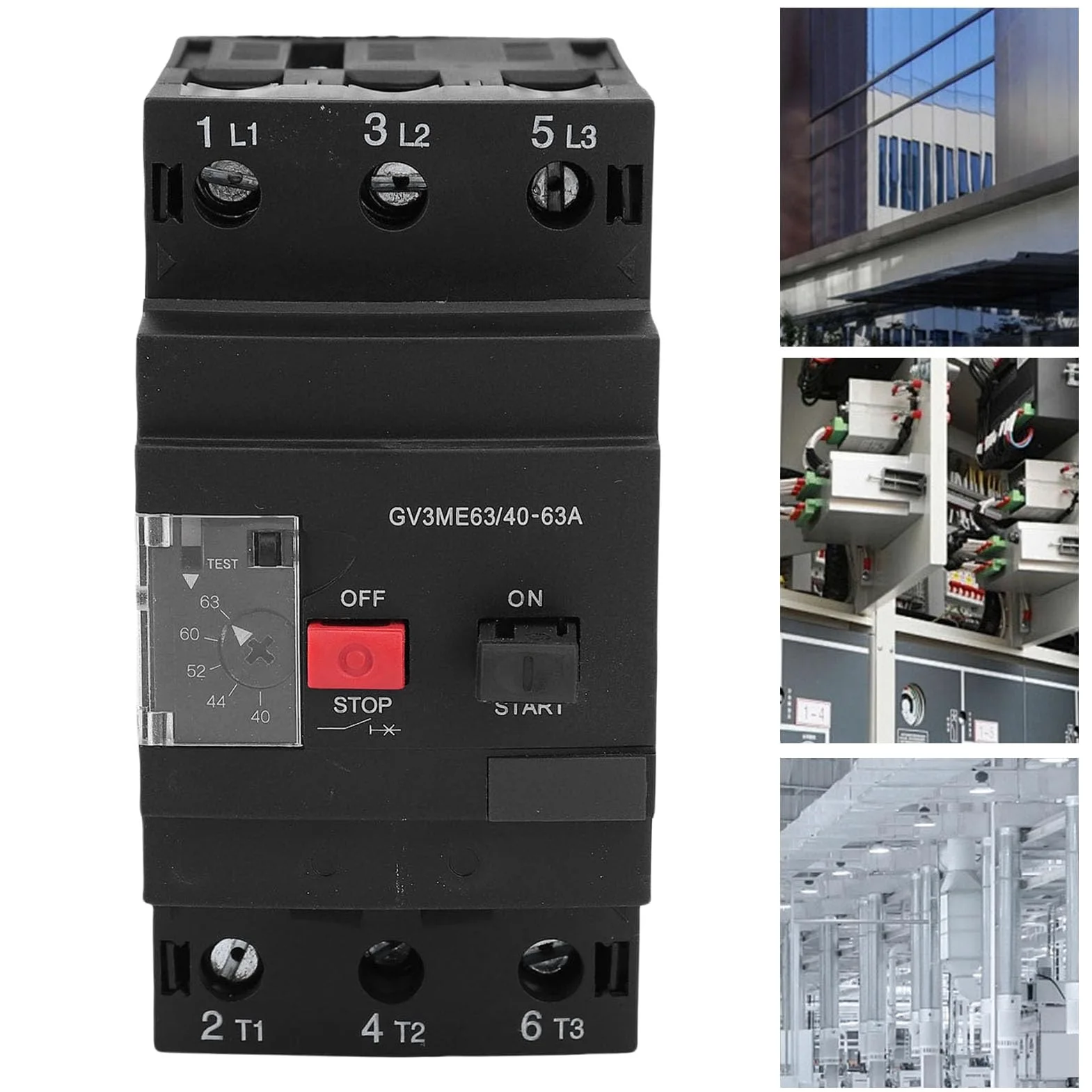 Disyuntor de Protección del Motor Disyuntor del Motor Magnético Térmico Montaje en Riel de 35 Mm Botón de Arranque del Manual con Material Retardante para AC-3 Clase