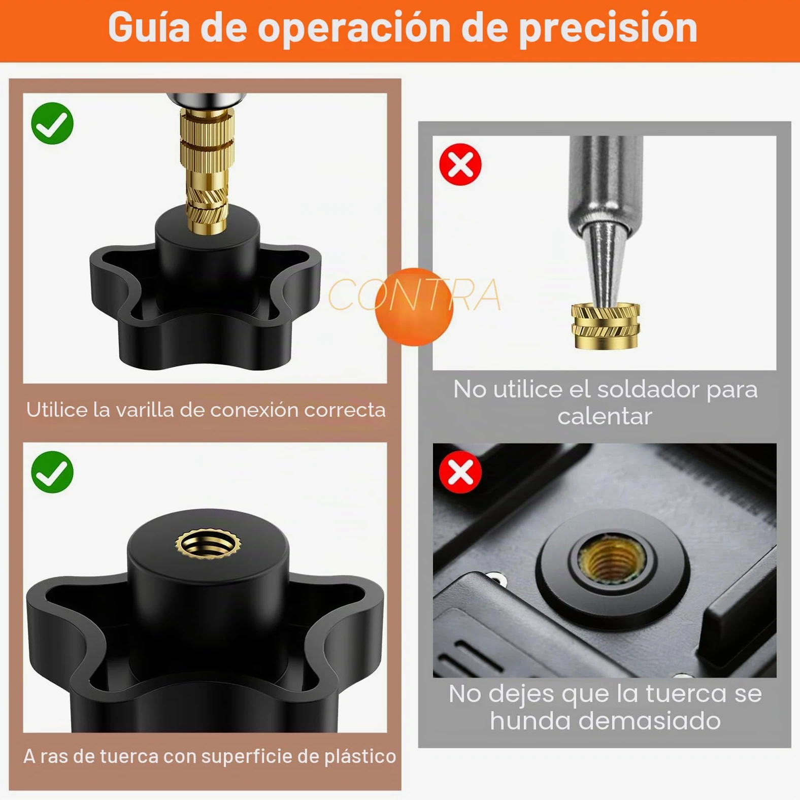 Inserto Roscado M3, Juego de Tornillos Roscados Preciva, Kit de Soldadura (200~500℃), 360 Piezas de Inserto Roscado Metálico M3 con Tornillos y Pernos Surtidos, Accesorios Compatibles con Impresoras