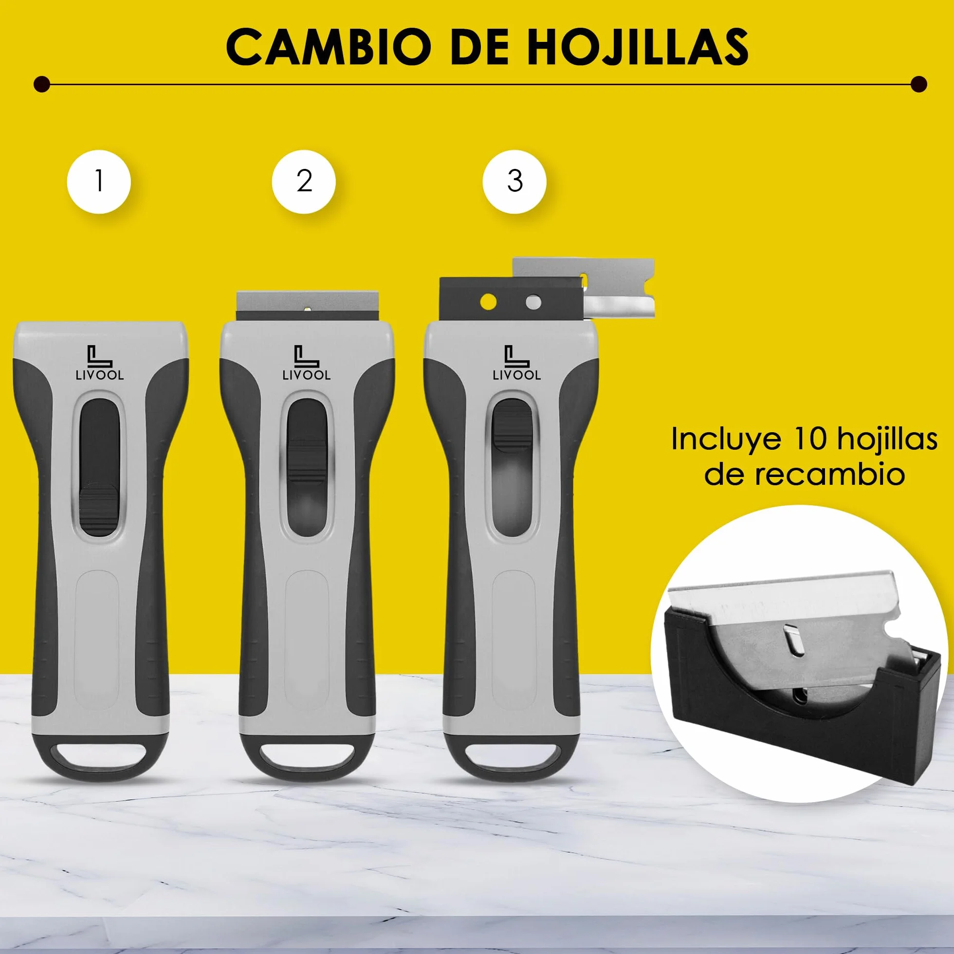 ️ Rasqueta Vitroceramica Profesional + 10 Cuchillas | Rascador Vitroceramica | Cuchilla Limpia Cristales y Vitroceramica | Raspador Vitroceramica Inducción.