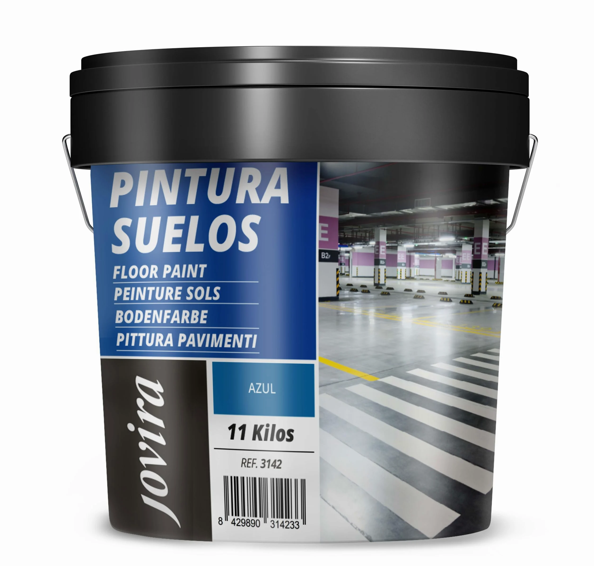 JOVIRA PINTURAS Pintura Suelos, Garajes y Pavimentos Deportivos, En General, Acabado Mate, Protege y Decora Las Superficies de Hormigón, Cemento y Asfalto, (11 Kg, Azul) A-15D