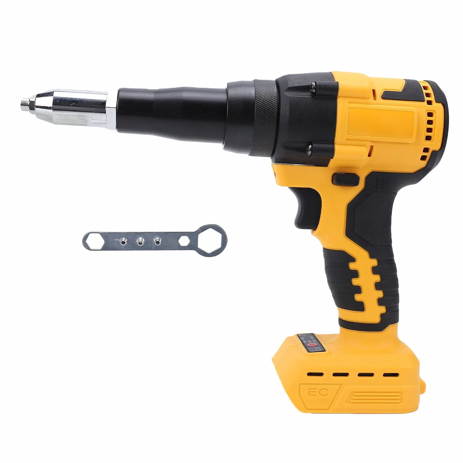 Pistola Remachadora Eléctrica sin Escobillas, Kit de Herramientas de Remachado Inalámbrico Apto para Batería con Luz LED Función de Inversión Automática para Remaches de 1/8 5/32 3/16 Pulgadas
