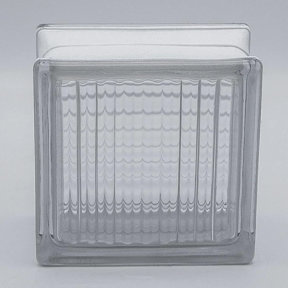 Bloque de vidrio básico Cruzado transparente brillante 14,5x14,5x8cm - 5 piezas