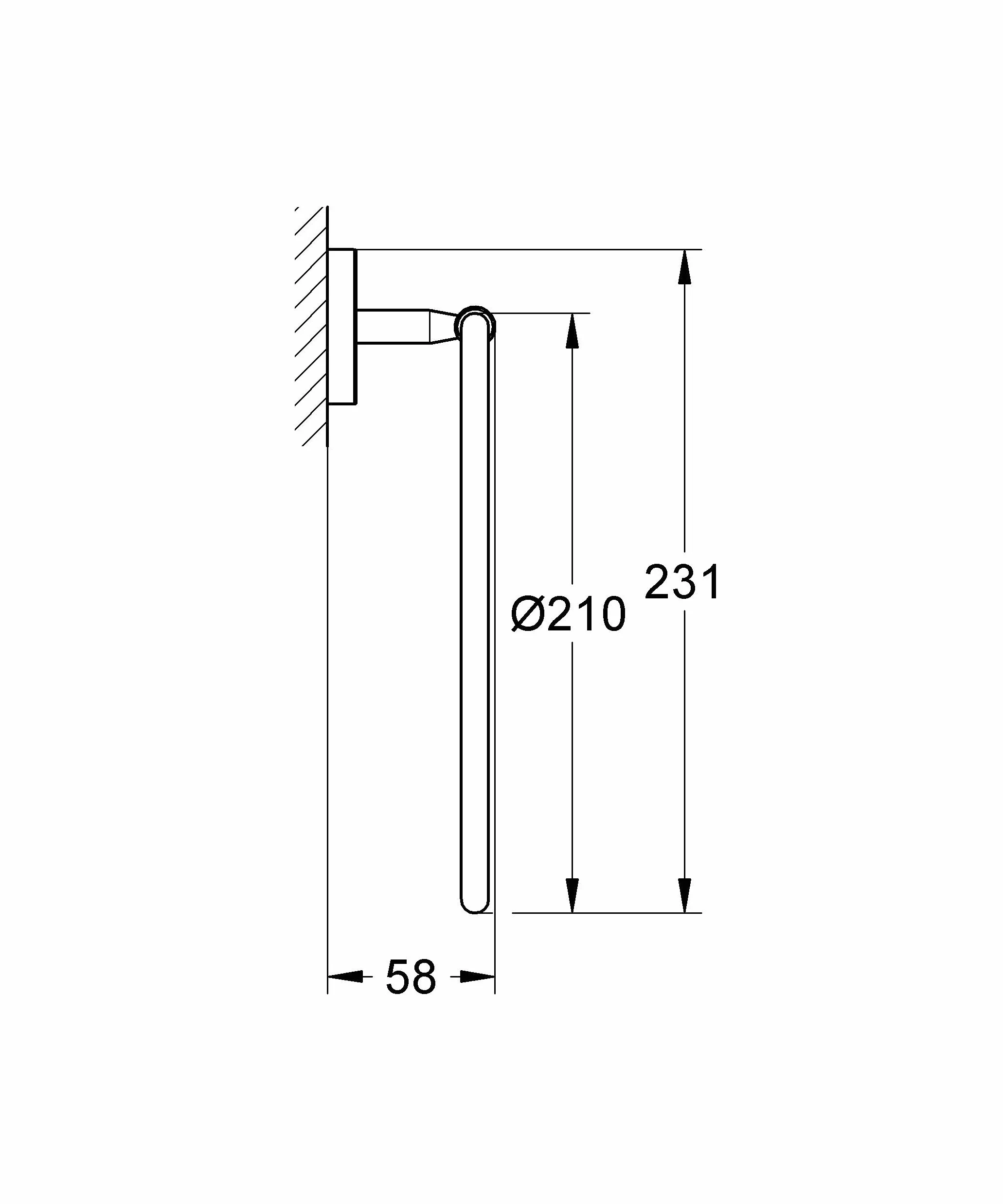 Grohe BauCosmopolitan Toallero Plata Cromado Ref.40460001