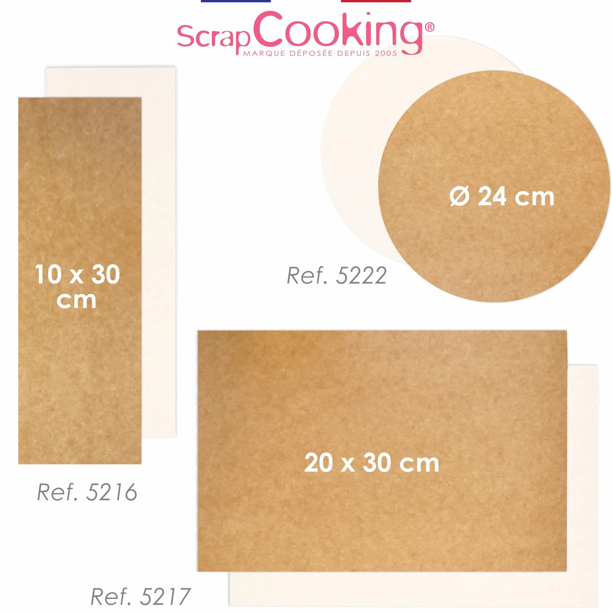Soportes para Pasteles 30x10 cm Cartón Kraft y Blanco Pastelería Panadería